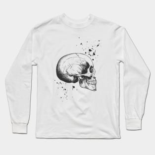 Skull Art • Illustration With Splashes Long Sleeve T-Shirt